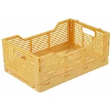 Homéa Oker rumena plastična škatla za shranjevanje 30x20x11.5 cm –