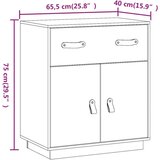vidaXL komoda smeđa boja meda 65,5 x 40 x 75 cm od masivne borovine | shoptok.hr