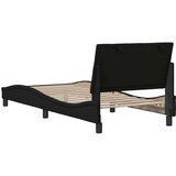 vidaXL posteljni okvir brez vzmetnice Črna 90x190 cm Tkanina | Shoptok.si