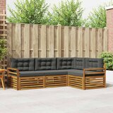  Set vanjskih sofa 4 kom. Prirodna i antracit Smeđa 250 x 170,5 x 73 cm | shoptok.hr