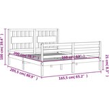 vidaXL Posteljni okvir z vzglavjem 160x200 cm trden les | Shoptok.si