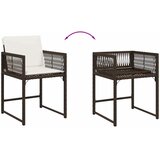  Vrtne stolice s jastucima 4 kom smeđe poliratan | shoptok.hr