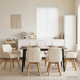  Okretne blagovaonske stolice 6 pcs Bouclé Krem 54 x 58 x 87 cm | Eponuda.ba