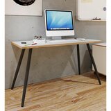 P & B PISALNA MIZA kovina, leseni material bela, medeni hrast | Shoptok.si
