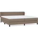  Box spring postelja z vzmetnico taupe 200x200 cm blago, (20999302) | Shoptok.si