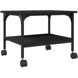  Stalak za pisač s 2 razine crni 50x40x38 cm konstruirano drvo Slike