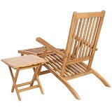  Sklopiva ležaljka s stolom Prirodna Čvrsto teak drvo | shoptok.hr