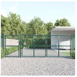 vidaXL mrežasta vrtna vrata zelena 400 x 175 cm od pocinčanog čelika | shoptok.hr