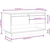 TV ormarić sivi 74 x 34 x 40 cm od masivne borovine | shoptok.hr