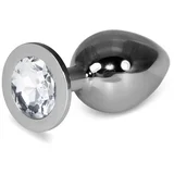 Lovetoy plug anal metal rosebud classic s prozorno velikostjo dragulja l, (21077681)