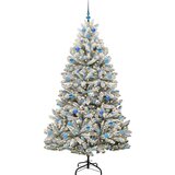 vidaXL Umestno božično drevo Zelena in Bela 210 cm PVC in kovina | Shoptok.si