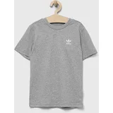 Adidas Otroška bombažna kratka majica siva barva