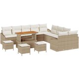  Set vrtnog namještaja od 14 dijelova s jastucima bež poli ratan akacija dvosed vrtna sofa s jastučićima bež poli ratan set od | shoptok.hr