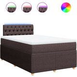 vidaXL Krevet s oprugama i madracem tamnosmeđi 120 x 200 cm od tkanine | shoptok.hr