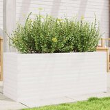  Vrtno cvetlično korito belo 110x40x45,5 cm trdna borovina | Shoptok.si