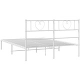  Metalni okvir za krevet s uzglavljem bijeli 150x200 cm | shoptok.hr