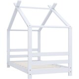  Otroški posteljni okvir bel iz trdne borovine 70x140 cm | Shoptok.si
