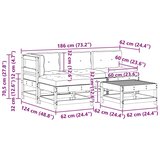  Vrtna dnevna garnitura 5 pcs Voščeno rjava Trdna borovina, (5000301201) | Shoptok.si