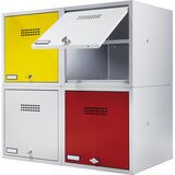 Wolf Posamezni predelek z zaklepanjem, možnost razširitve, VxŠxG 400 x 400 x 500 mm, za ključavnico obešanko, vrata svetlo siva | Shoptok.si