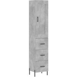 Maison Chic Visoka omara - Komoda - Predalnik betonsko siva 34,5x34x180 cm inženirski les, (21722294) | Shoptok.si
