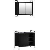  Set ormarića za kupaonicu 2 kom. Crni hrast 65,5 x 34 x 61 cm Slike