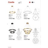  Redo 01-3179 - LED prigušiva luster na sajli CASTLE LED/60W/230V crna | Eponuda.com