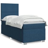  Krevet s oprugama i madracem plavi 100 x 200 cm od tkanine | shoptok.hr