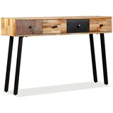 vidaXL Konzolna mizica iz masivne predelane tikovine 120x30x76 cm | Shoptok.si