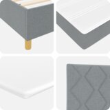 Box Postelja z vzmetnico z vzmetnico Svetlo siva 200 x 200 cm blago - - Svetlo siva - 93.38 - 200 x 200 cm - | Shoptok.si