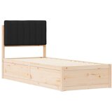 vidaXL krevetni okvir s tapiciranim uzglavljem crna 80 x 200 cm | shoptok.hr