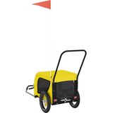 Prikolica za bicikl za ljubimce žuto-crna od tkanine i željeza | shoptok.hr