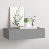  Zidna polica s ladicom siva 40 x 23,5 x 10 cm MDF | shoptok.hr