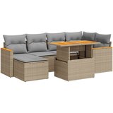  7-dijelni set vrtnih sofa s jastucima bež od poliratana bagrem | shoptok.hr
