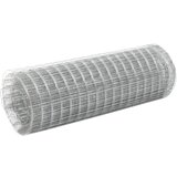 vidaXL Zicna mreza za ograjo pocinkano jeklo 25x0,5 m srebrn | Shoptok.si