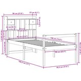  Knjižna postelja brez vzmetnice 90x190 cm trdna borovina, (22054127) | Shoptok.si