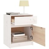  Nočna omarica bela 40x31x50 cm trdna borovina, (20624135) | Shoptok.si