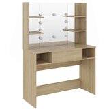 vidaXL Stolić za šminkanje LED 100 x 40 x 135 cm MDF boja hrasta | shoptok.hr