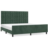 Maison Chic Posteljni Okvir - Dvoposteljna postelja brez vzmetnice temno zelen 160x200 cm žamet, (22082039) Cene