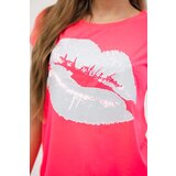 Kesi Blouse with pink neon lip print | Shoptok.si