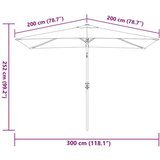  Vrtni suncobran s metalnom šipkom 300 x 200 cm antracit | shoptok.hr