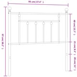  Metalno zamjensko uzglavlje bijelo 90 cm | shoptok.hr