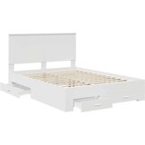  Konstrukcija postelje Bela 140 x 200 cm Konstruiran les, (5000103893) | Shoptok.si