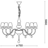 Ideal Lux luster na lancu blanche 6xE14/40W/230V prečnik 75 cm bela | Eponuda.com
