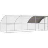  Kavez za piliće 3 pcs Srebrno 600 x 200 x 200 cm Čelik i PE | shoptok.hr