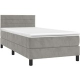  Box spring postelja z vzmetnico LED svetlo siva 80x200 cm žamet, (20724703) | Shoptok.si