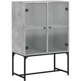 vidaXL Bočni ormarić sa staklenim vratima boja betona 69 x 37 x 100 cm | shoptok.hr