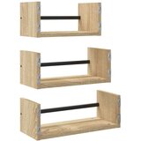  3-dijelni set zidnih polica boja hrasta konstruirano drvo | shoptok.hr