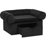 vidaXL Sofa za pse s ladicom crna 75 x 50 x 38 cm plišana | shoptok.hr