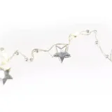 Božična veriga srebrna zvezdice 20 LED, 1,9 m, 2x AA, notranji, topla bela