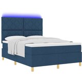  LED Box Spring Krevet s uzglavljem Plava 140 x 200 cm tkanina | shoptok.hr